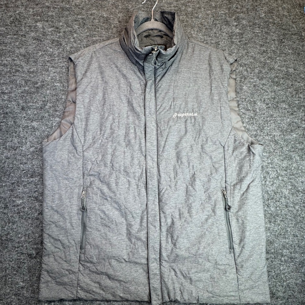Fossa Apparel Puffer Vest Mens 2XL Gray Insulated Eightfold.ai Corporate Logo